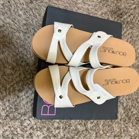 Corkys White Wedge Sandals - Picture 2 of 3